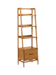 west elm Mid-Century Narrow Wood Bookcase with Drawer, Acorn