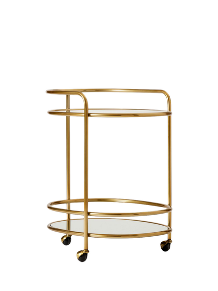 west elm Albee Bar Cart, Antique Brass, Antique Brass