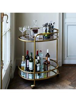 west elm Albee Bar Cart, Antique Brass - view 2, Antique Brass