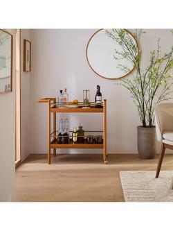west elm Mid-Century Wood Bar Cart, Acorn - view 2, Acorn