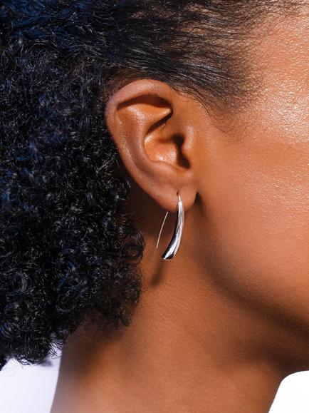 Lauren Ralph Lauren Sculpted Threader Earrings, Silver - view 2, Silver