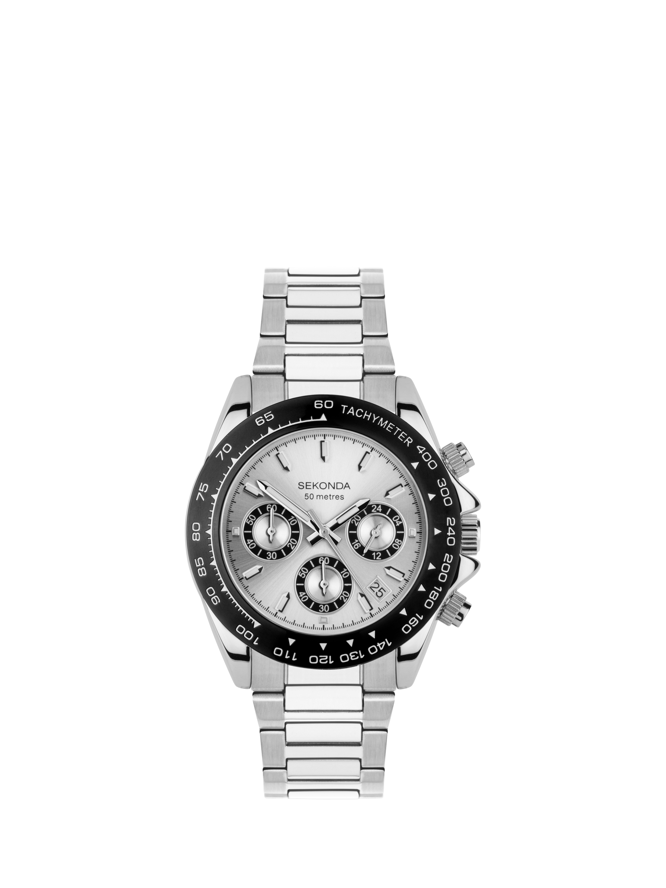 Sekonda 30201 Men's Circuit Tachymeter Bracelet Strap Watch, Silver