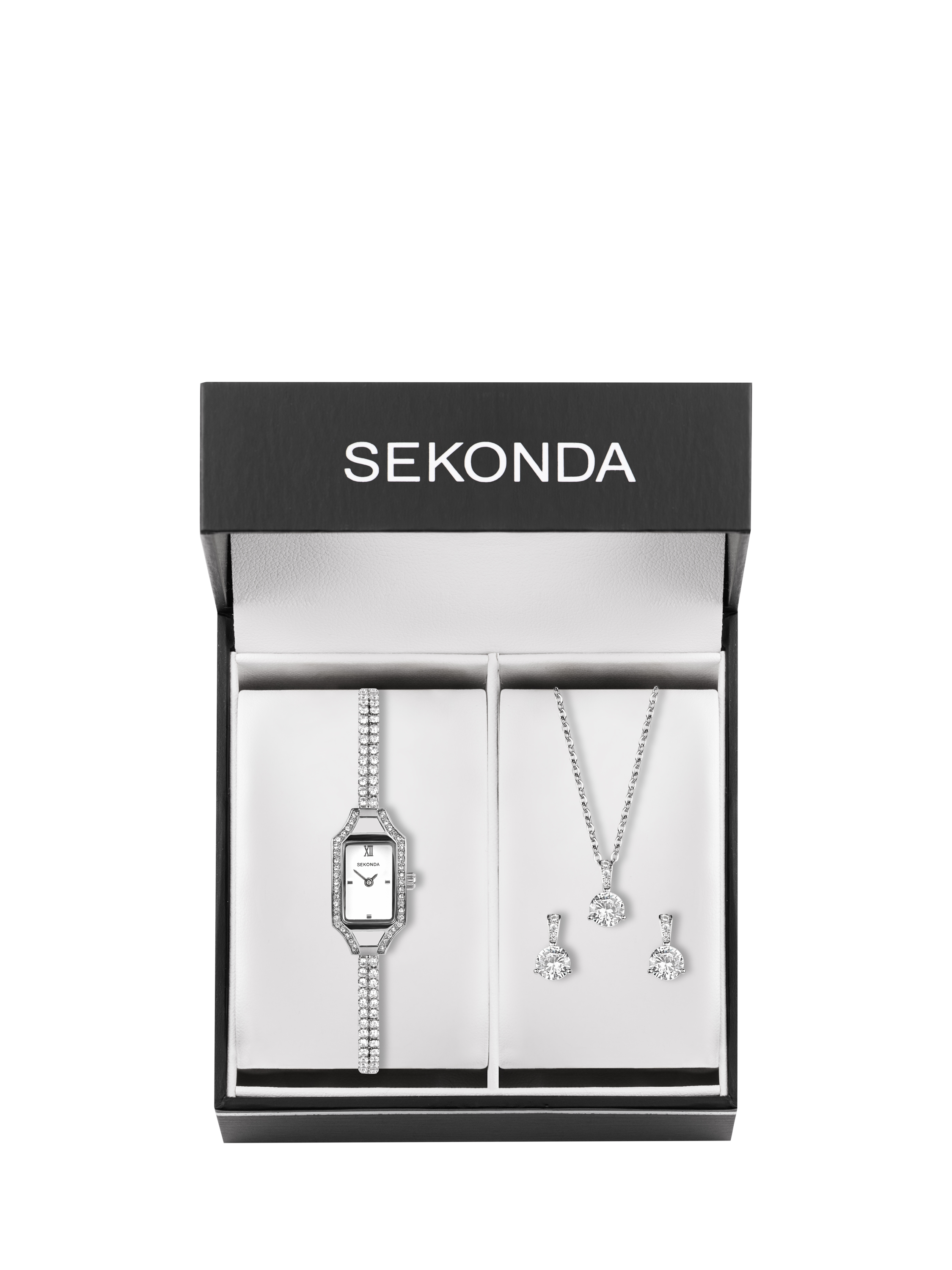 Product image 2 of 9, which shows Sekonda Women's Gatsby Watch, Pendant Necklace and Stud Earrings Gift Set, Silver