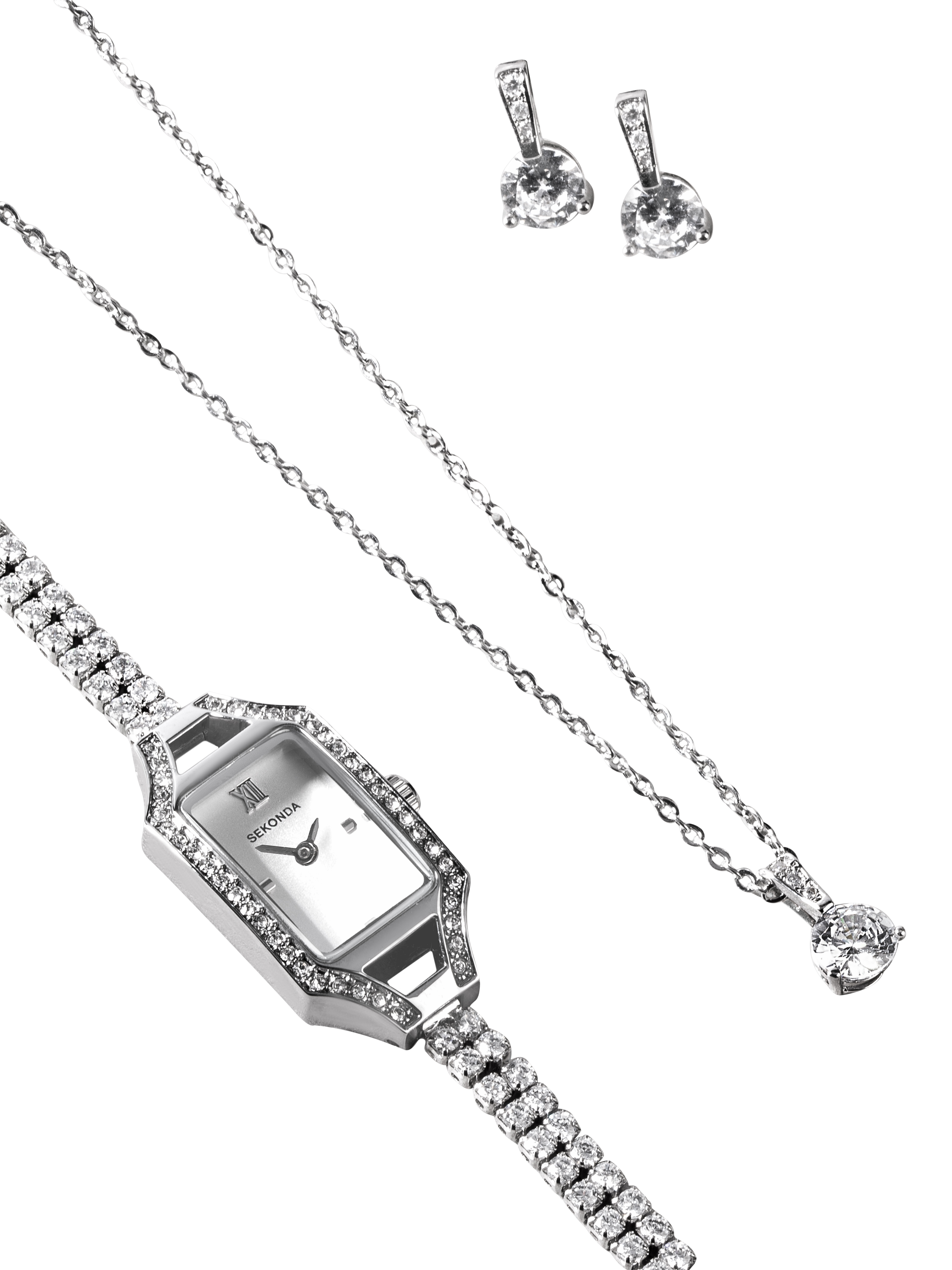 Product image 7 of 9, which shows Sekonda Women's Gatsby Watch, Pendant Necklace and Stud Earrings Gift Set, Silver