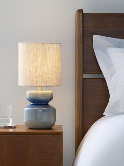 John Lewis Hourglass Reactive Table Lamp, Blue - view 2, Blue