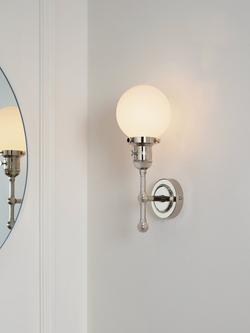 John Lewis Cafe Wall Light, Polished Nickle - view 2, Polished Nickle