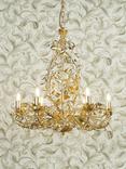 English Heritage Audley End 6 Light Tole Chandelier Ceiling Light, Gold