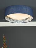 English Heritage Down House 2 Light Flush Ceiling Light, Navy