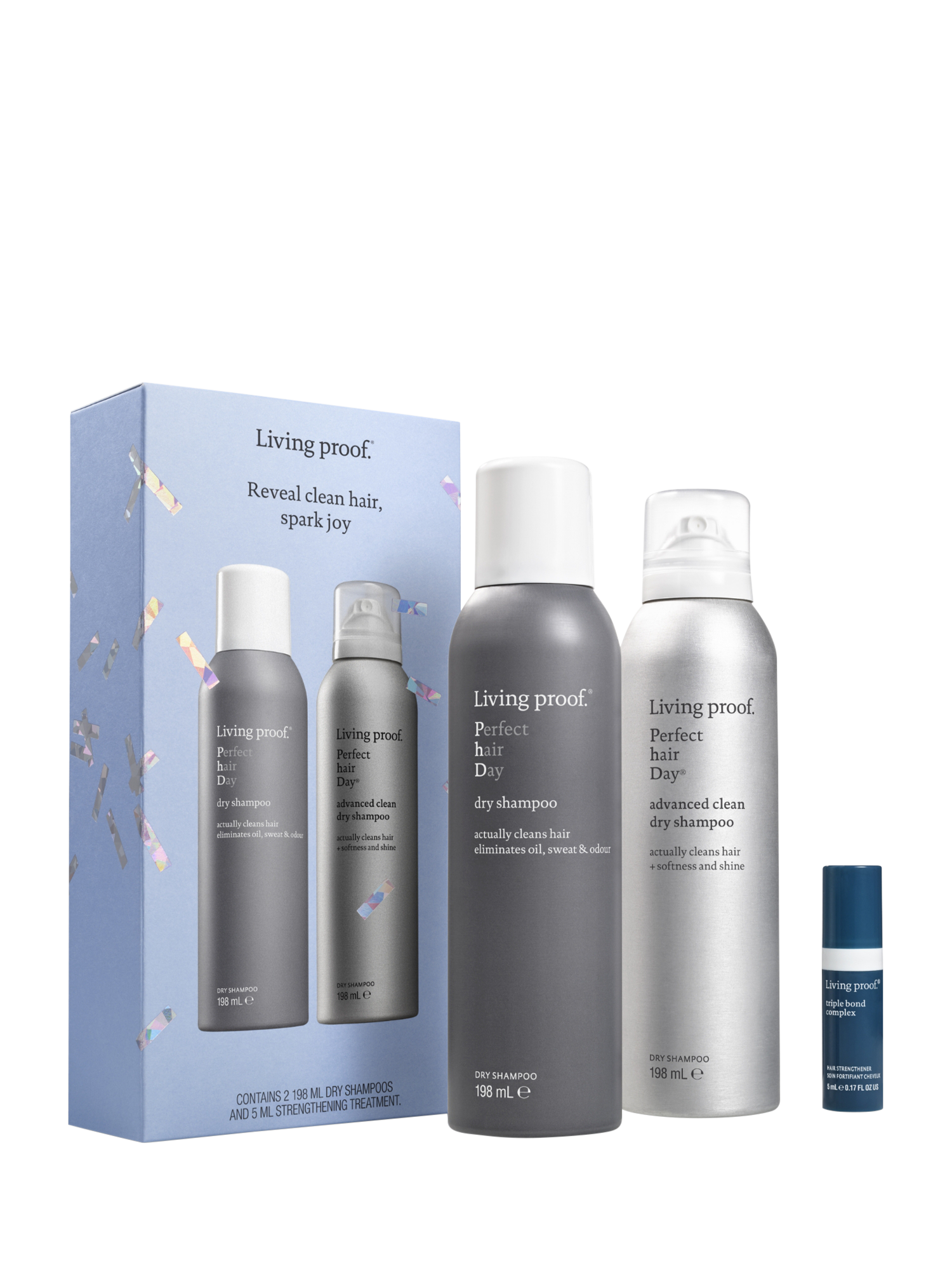 Living Proof Reveal Clean Hair, Spark Joy Haircare Gift Set