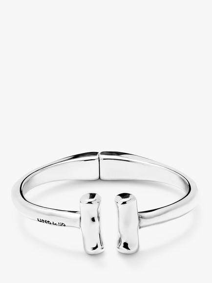 UNOde50 Men's Collection Tube Open Cuff, Silver, Silver