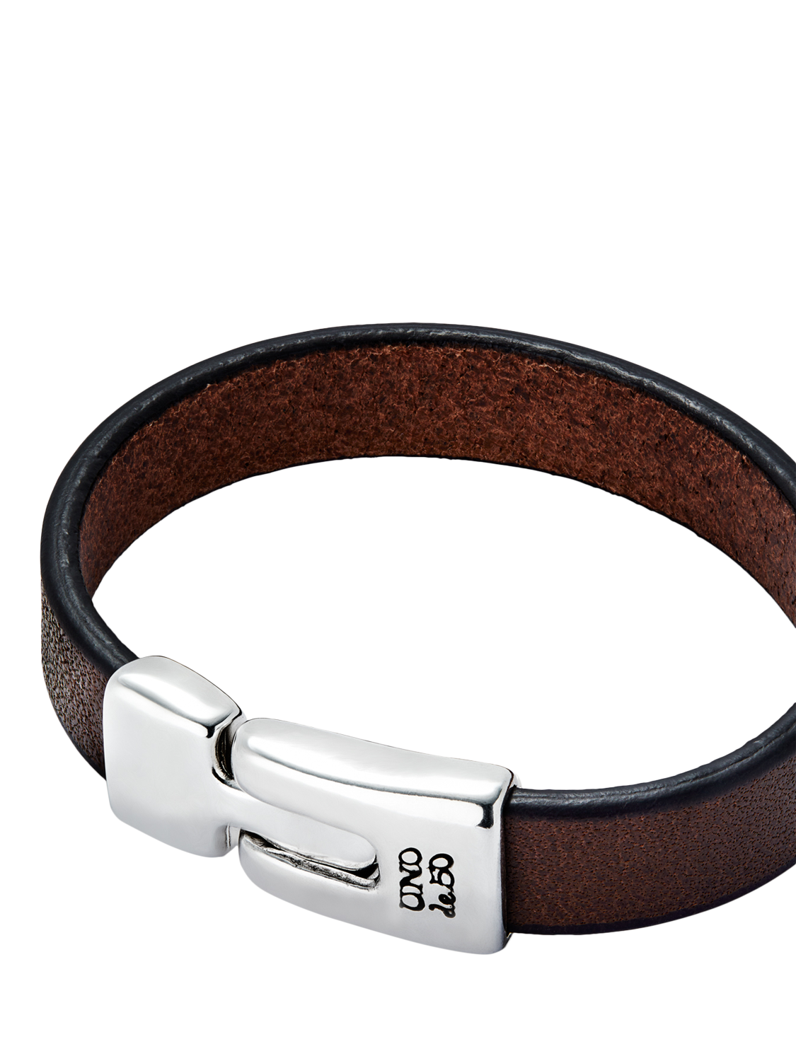 Product image 5 of 5, which shows UNOde50 Men's Collection Leather Bracelet, Brown/Silver