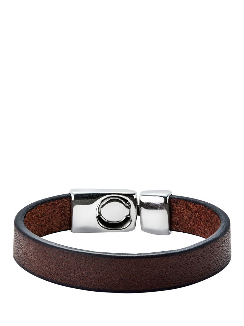 Product image 1 of 5, which shows UNOde50 Men's Collection Leather Bracelet, Brown/Silver