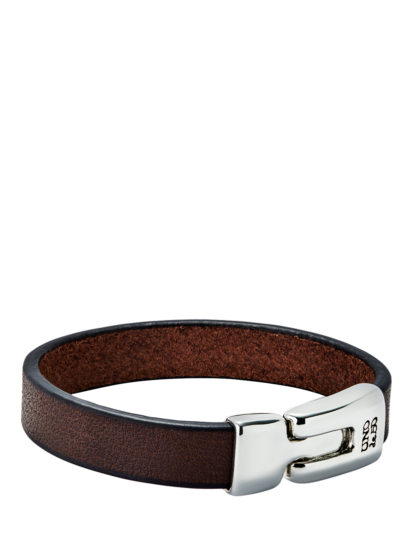 Product image 4 of 5, which shows UNOde50 Men's Collection Leather Bracelet, Brown/Silver