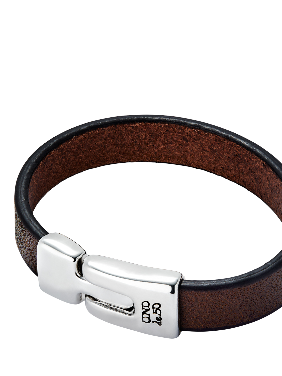 Product image 5 of 5, which shows UNOde50 Men's Collection Leather Bracelet, Brown/Silver