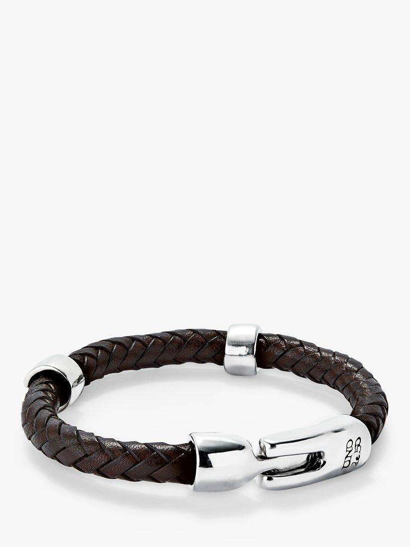 Product image 4 of 5, which shows UNOde50 Men's Collection Circles Braided Leather Bracelet, Black