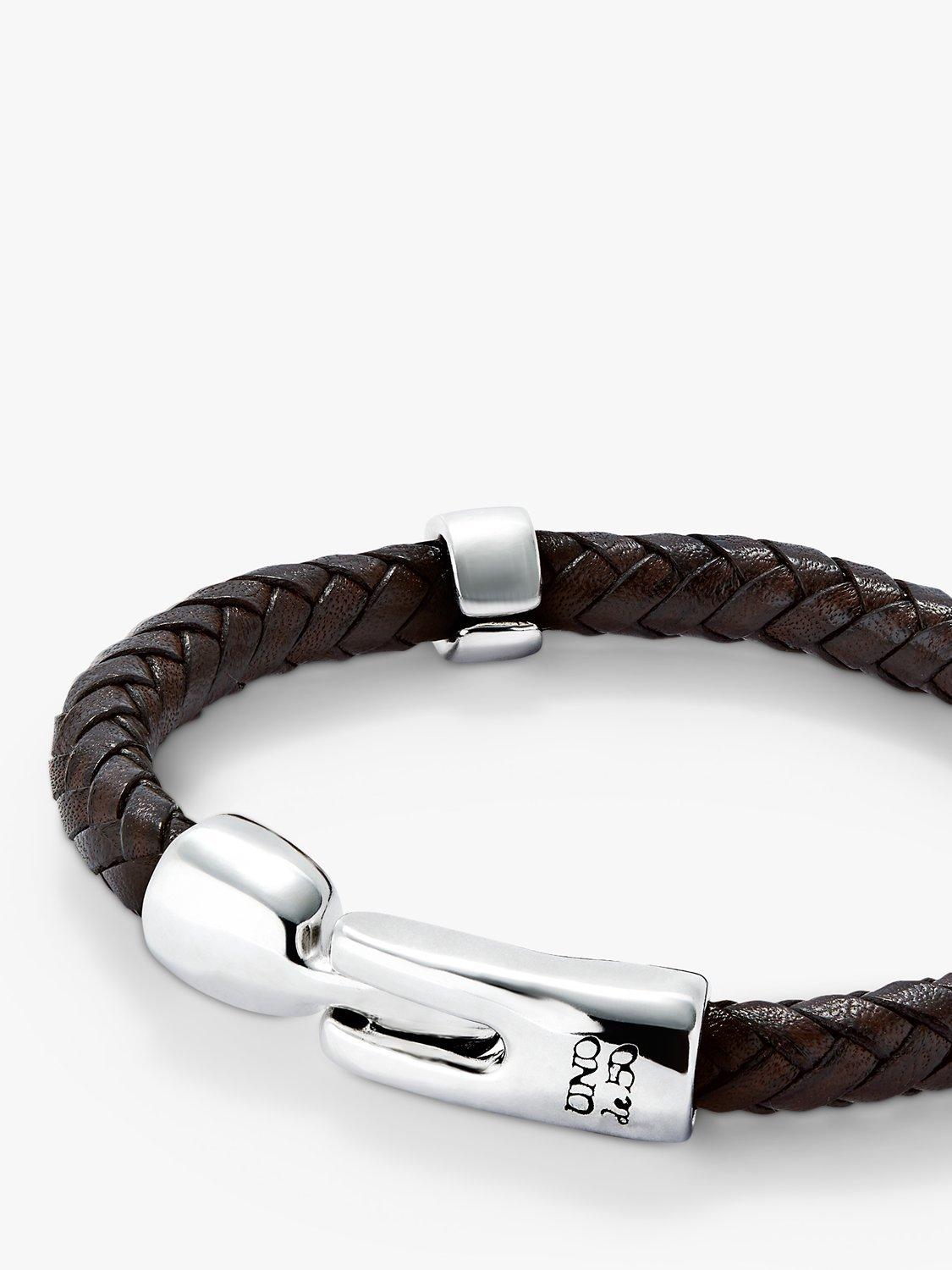 Product image 5 of 5, which shows UNOde50 Men's Collection Circles Braided Leather Bracelet, Black
