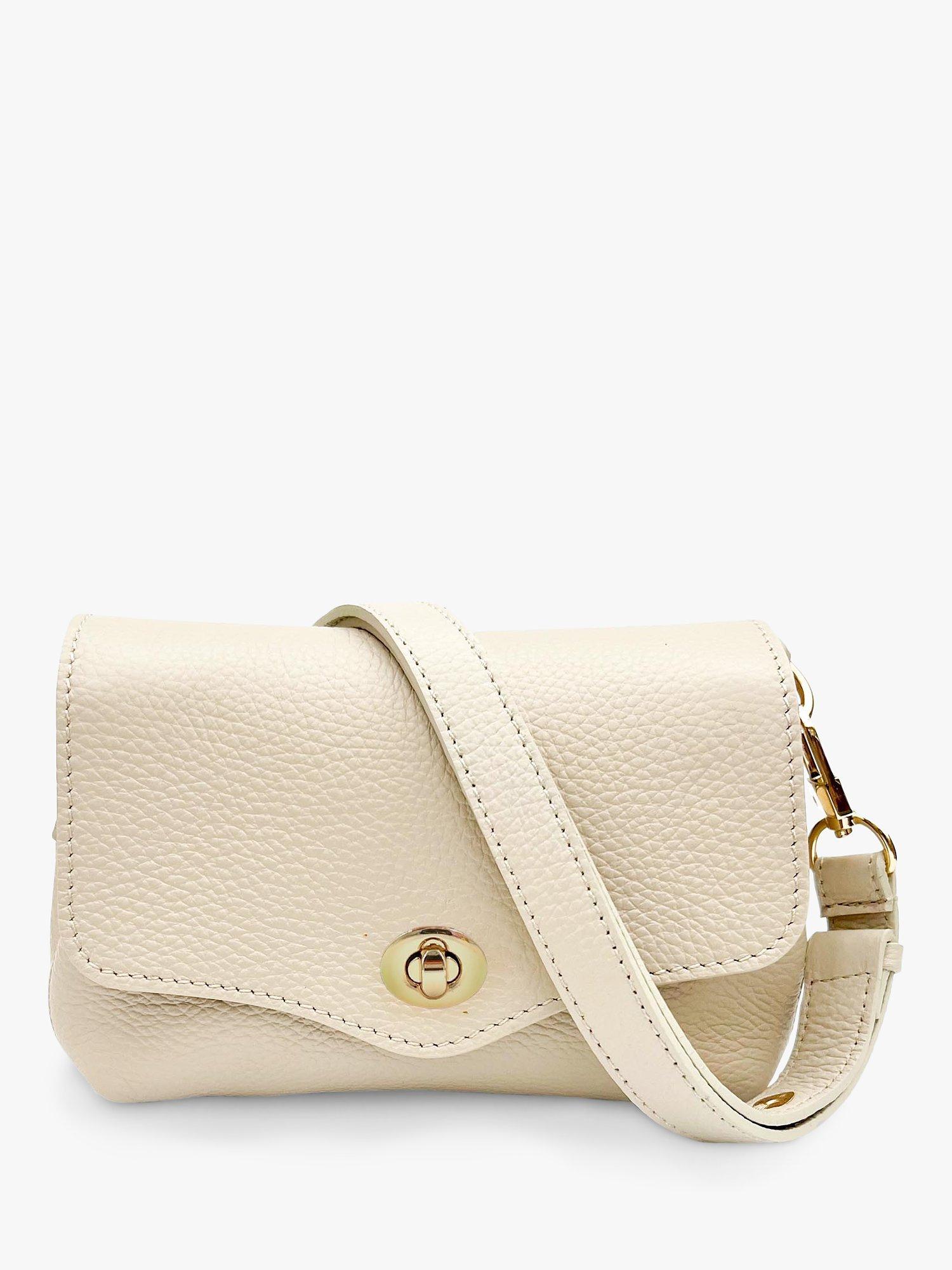 Apatchy Jemima Leather Turn Lock Cross Body Bag Stone