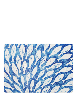 BlissHome Creatures Shoal of Fish Bath Mat, Blue, Blue