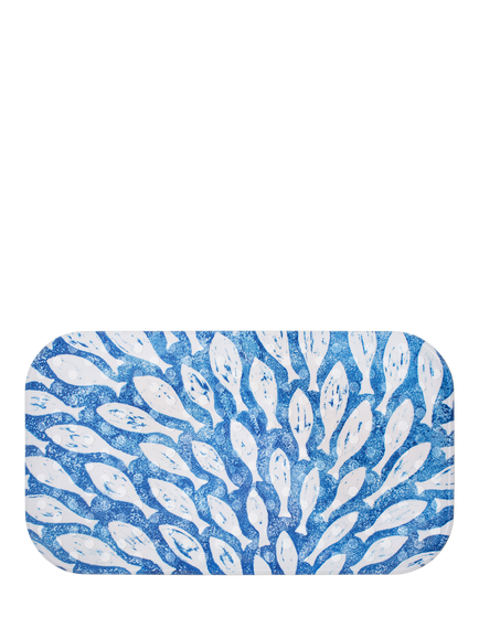 BlissHome Creatures Shoal of Fish In Bath Mat, Blue, Blue