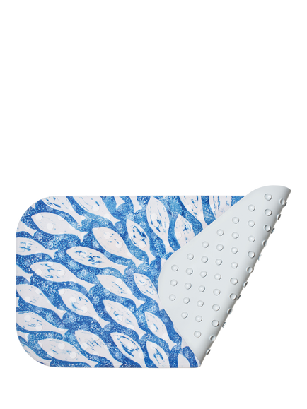 BlissHome Creatures Shoal of Fish In Bath Mat, Blue - view 2, Blue