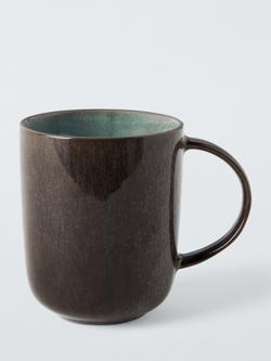 John Lewis Reactive Glaze Stoneware Mugs, 320ml, Set of 2, Green - view 2, Green