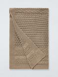 John Lewis Cable Knit Cotton Throw, Cream