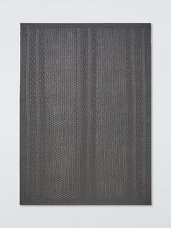 John Lewis Cable Knit Organic Cotton Throw - view 2, Graphite