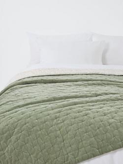 John Lewis Hidcote Quilted Bedspread, Myrtle Green, Myrtle Green