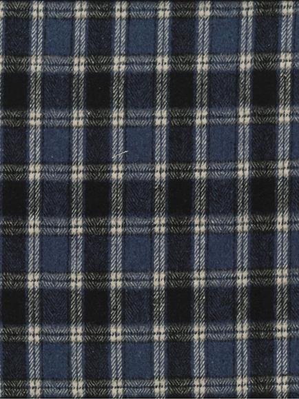 John Louden Polyester Blend Check Fabric, Navy/Grey, Multi