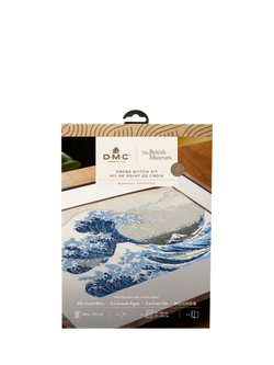 DMC Katsushika Hokusai Great Wave Cross Stitch Kit - view 2, Multi