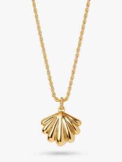 Edge of Ember Summer Laguna Shell Locket Necklace, Gold, Gold