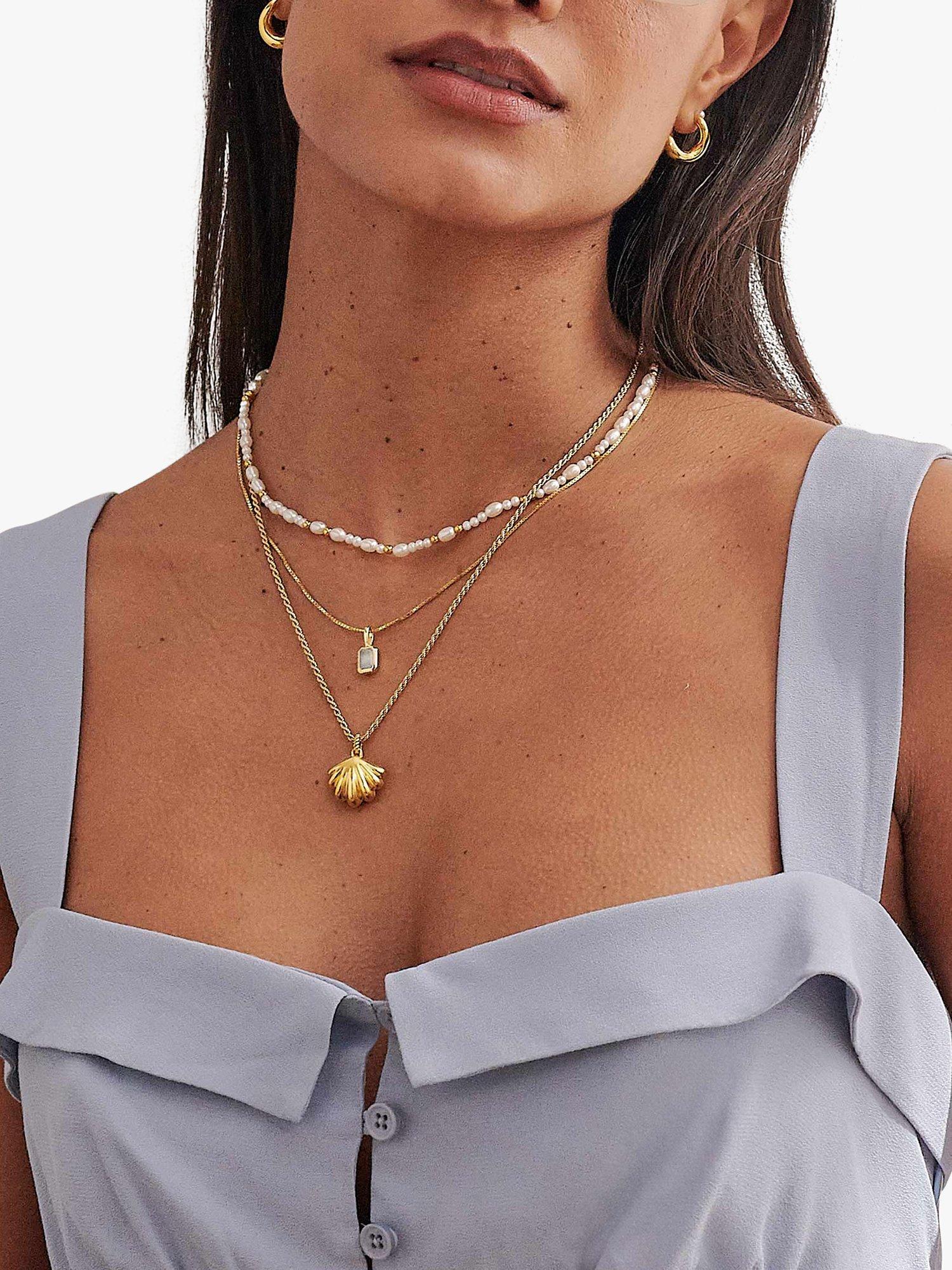 Product image 5 of 8, which shows Edge of Ember Summer Laguna Shell Locket Necklace, Gold