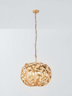 John Lewis Leaf Pendant Ceiling Light, Gold, Gold