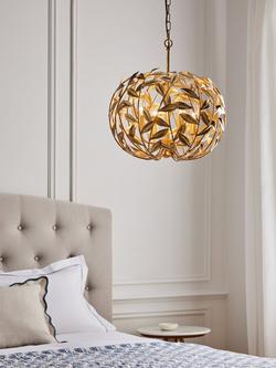 John Lewis Leaf Pendant Ceiling Light, Gold - view 2, Gold