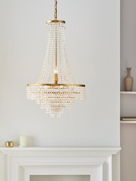 John Lewis Heera Extra Large Chandelier, Vintage Gold - view 2, Vintage Gold