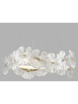 John Lewis Lily Pad Glass Chandelier, Matt Gold - view 2, Matt Gold