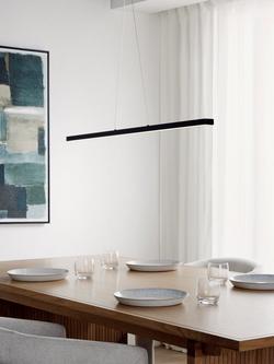 John Lewis Matteo LED Slim Bar Pendant Ceiling Light - view 2, Black