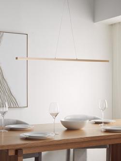 John Lewis Matteo LED Slim Bar Pendant Ceiling Light - view 2, Gold