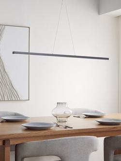 John Lewis Matteo LED Slim Bar Pendant Ceiling Light - view 2, Grey