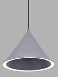 John Lewis Matteo LED Cone Pendant Ceiling Light, Grey