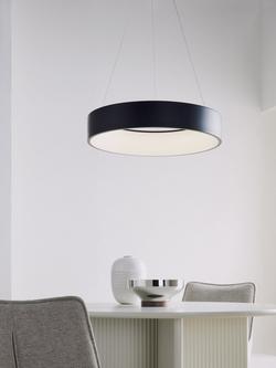 John Lewis Matteo Large Hoop Pendant Ceiling Light - view 2, Black
