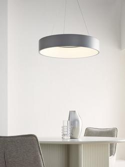 John Lewis Matteo Large Hoop Pendant Ceiling Light - view 2, Grey