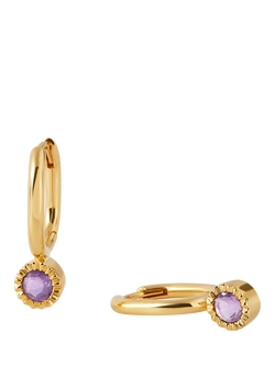 Edge of Ember Elegant Birthstone Drop Earrings, Yellow Gold/Garnet, Yellow Gold/Amethyst