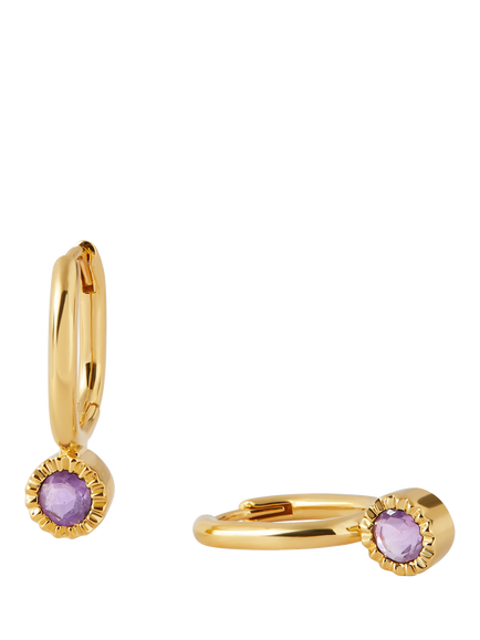 Edge of Ember Elegant Birthstone Drop Earrings, Yellow Gold/Garnet, Yellow Gold/Amethyst