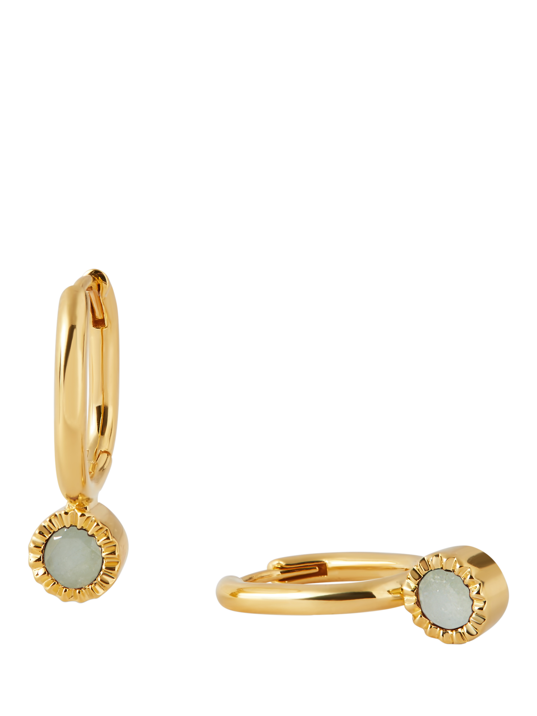 Product image 1 of 4, which shows Edge of Ember Elegant Birthstone Drop Earrings, Yellow Gold/Aquamarine