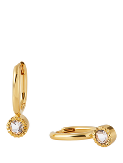 Edge of Ember Elegant Birthstone Drop Earrings, Yellow Gold/Garnet, Yellow Gold/White Topaz