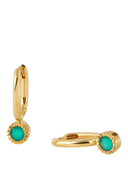 Edge of Ember Elegant Birthstone Drop Earrings, Yellow Gold/Garnet, Yellow Gold/Green Onyx