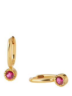 Edge of Ember Elegant Birthstone Drop Earrings, Yellow Gold/Garnet, Yellow Gold/Ruby