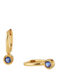Edge of Ember Elegant Birthstone Drop Earrings, Yellow Gold/Garnet, Yellow Gold/Blue Sapphire
