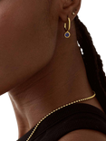 Edge of Ember Elegant Birthstone Drop Earrings, Yellow Gold/Garnet, Yellow Gold/Blue Sapphire